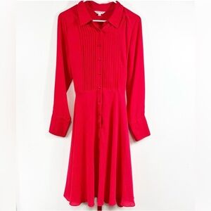 Nanette Lepore Vibrant Red Long Sleeve Dress Size 10